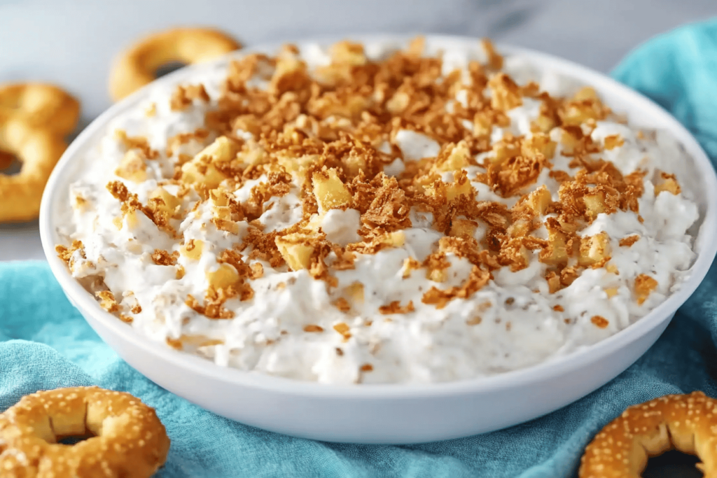 Ein erfrischendes Dessert mit einer köstlichen Mischung aus cremigem und knusprigem Geschmack.