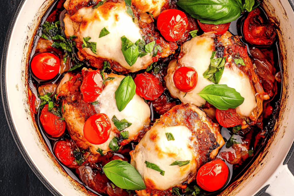 Ein köstliches und einfaches Rezept für ein balsamisches Hähnchengericht, das unter der Woche zubereitet werden kann.