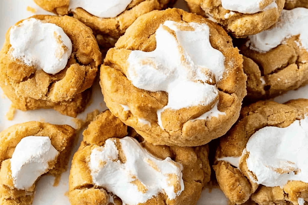 Entdecken Sie den köstlichen Genuss von Fluffernutter-Keksen, eine perfekte Kombination aus Erdnussbutter und Marshmallow.
