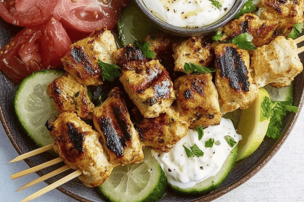 Entdecke den Geschmack Griechenlands mit diesem köstlichen Hähnchen-Souvlaki Rezept!