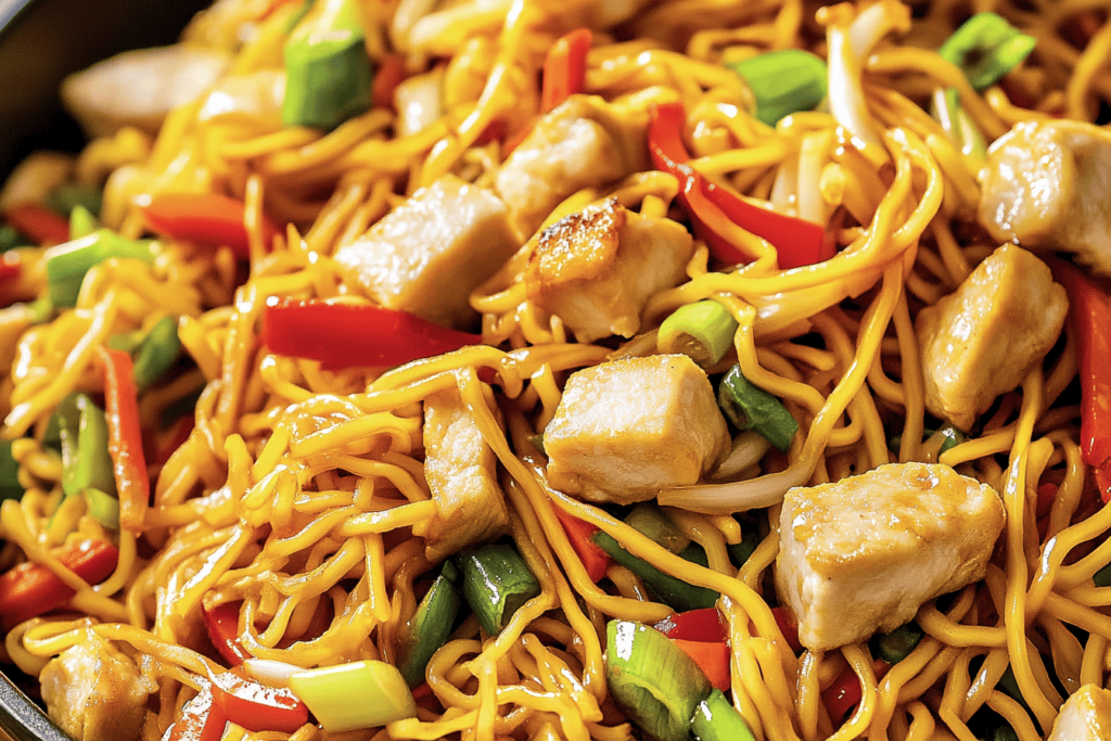Entdecken Sie dieses köstliche und einfache Hähnchen-Chow-Mein-Rezept, das jeden begeistert!