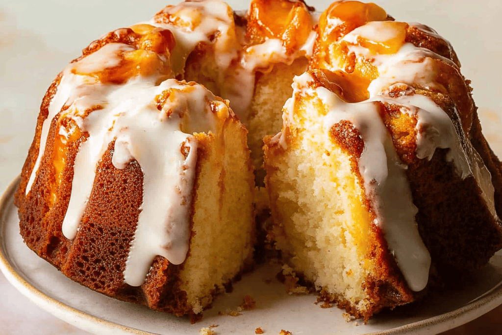 Ein saftiger Pfirsich-Kuchen, der im Sommer Freude bringt und perfekt für Feiern ist.