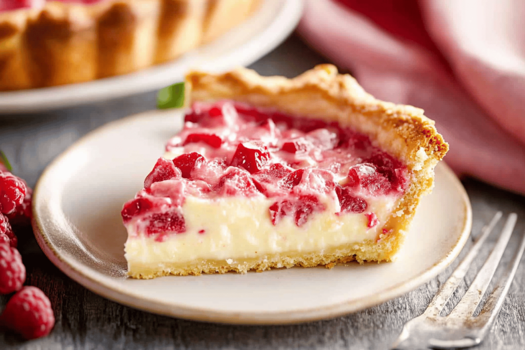 Ein köstlicher Rhubarb Custard Pie, perfekt für den Frühling und ein Genuss für die ganze Familie.