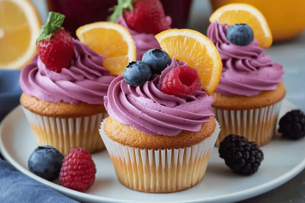 Diese köstlichen Sangria Cupcakes sind der perfekte Leckerbissen für jede Feier.