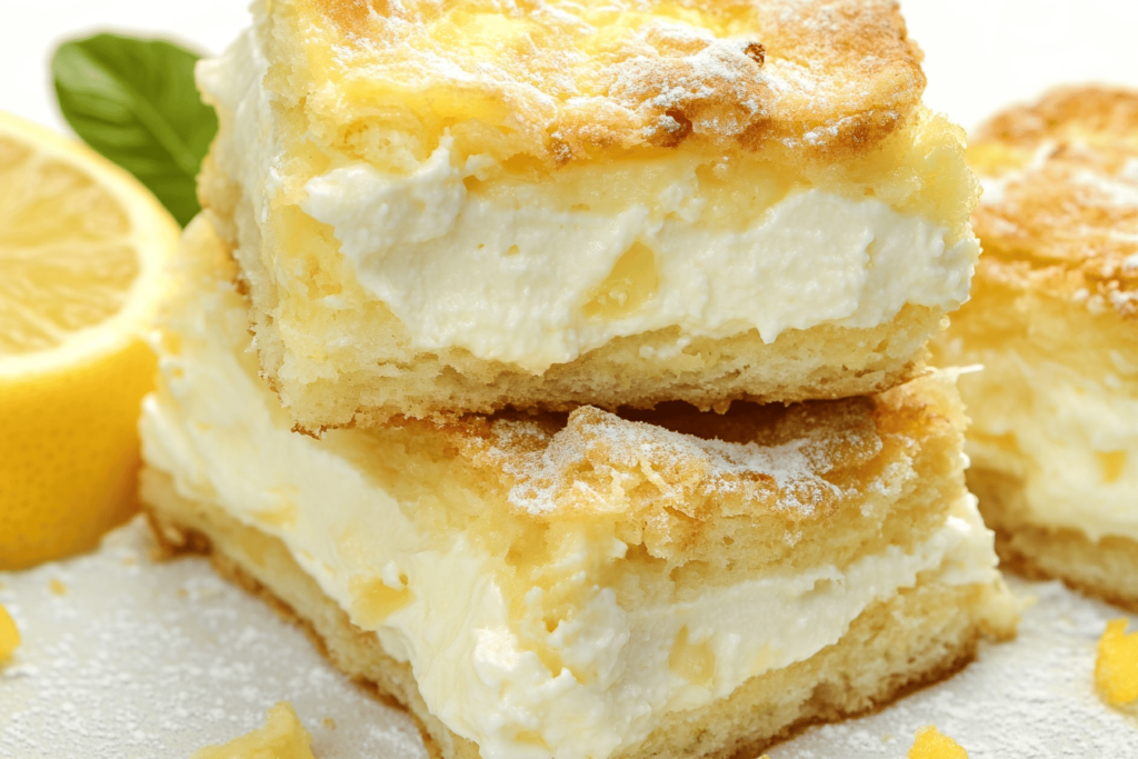 Diese Zitronen-Cream Cheese Riegel sind perfekt für einen erfrischenden Genuss an heißen Tagen.
